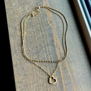 Layered gold heart necklace!